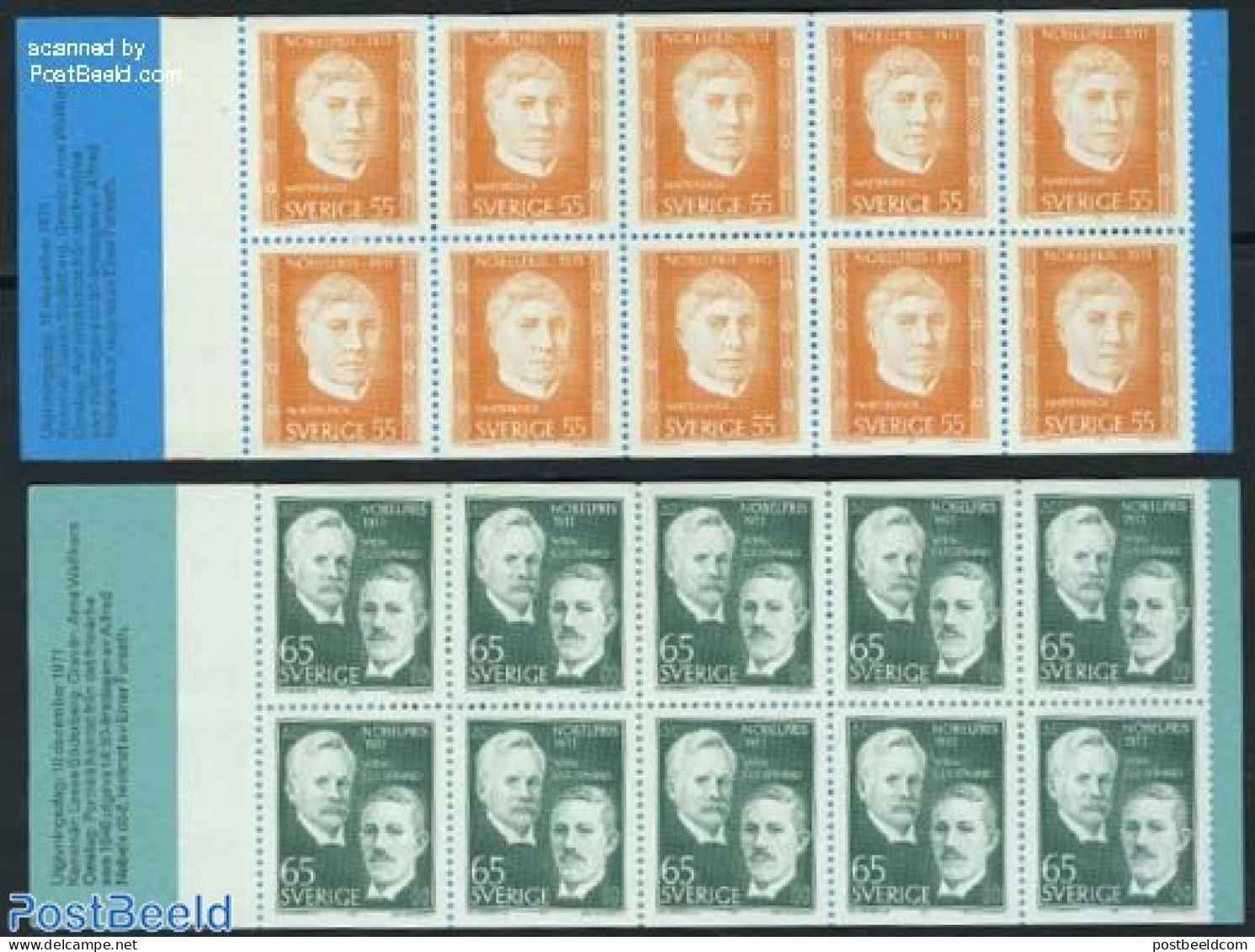 Sweden 1971 Nobel Prize Winners 2 Booklets, Mint NH, History - Science - Germans - Nobel Prize Winners - Physicians - .. - Unused Stamps