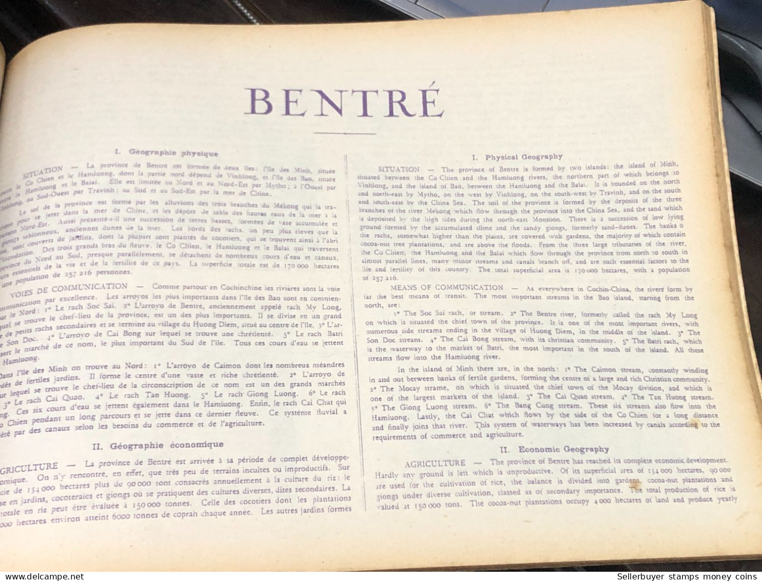 French book printed with 21 provinces and cities with images of southern Vietnam.French colonial period of Vietnam(LA CO