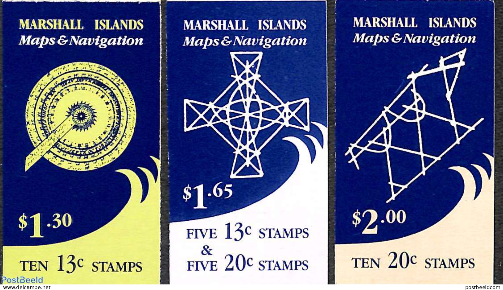 Marshall Islands 1984 Maps 3 Booklets, Mint NH, Various - Stamp Booklets - Maps - Ohne Zuordnung