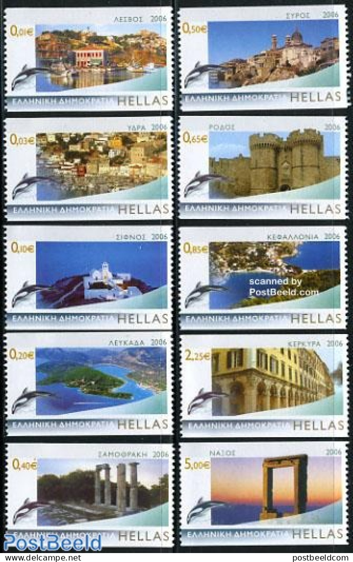 Greece 2006 Tourism 10v 2 Sides Imperforated, Mint NH, Nature - Transport - Various - Sea Mammals - Ships And Boats - .. - Unused Stamps