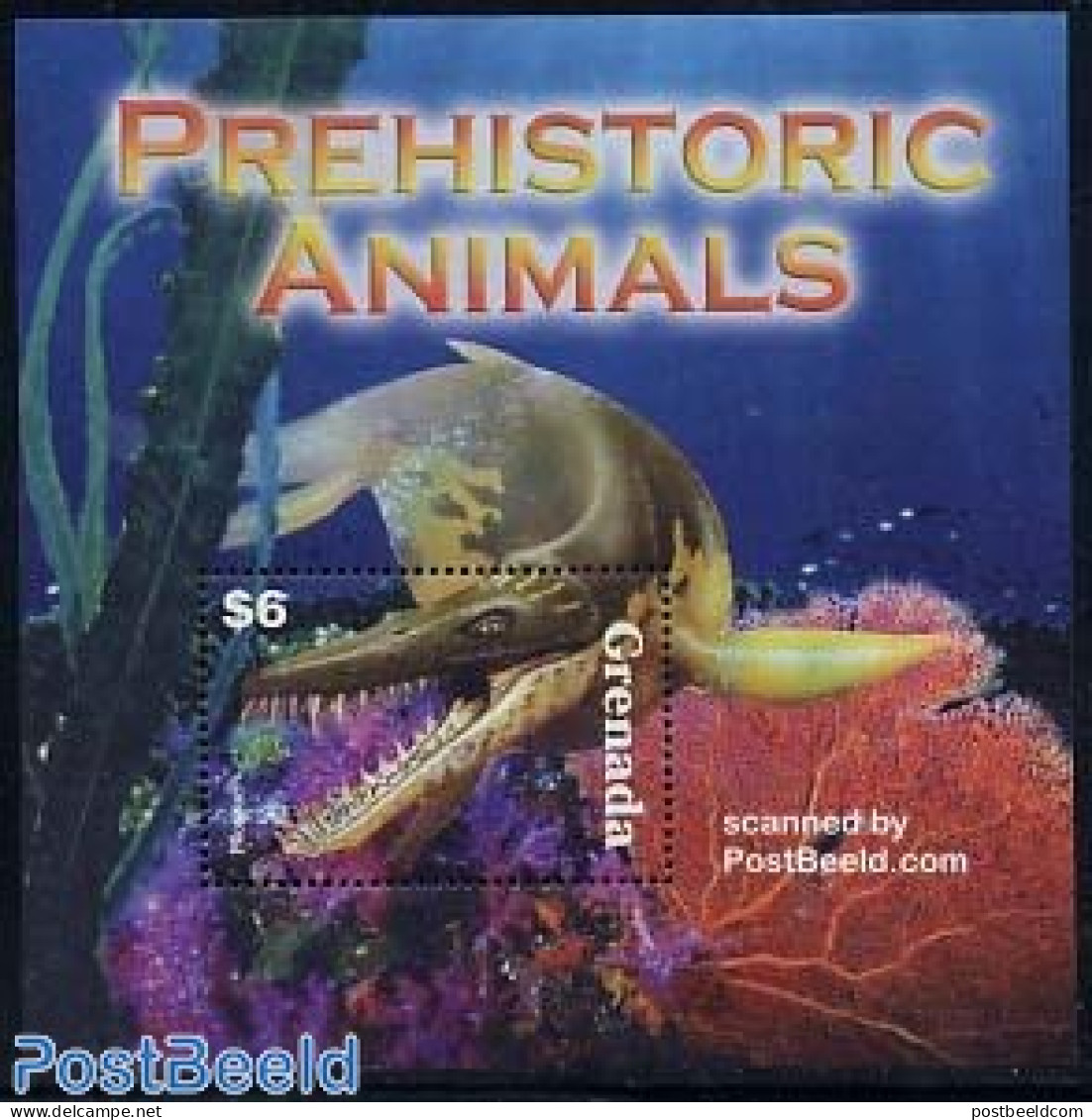 Grenada 2004 Preh. Animals S/s, Pilosaur, Mint NH, Nature - Prehistoric Animals - Vor- U. Frühgeschichte
