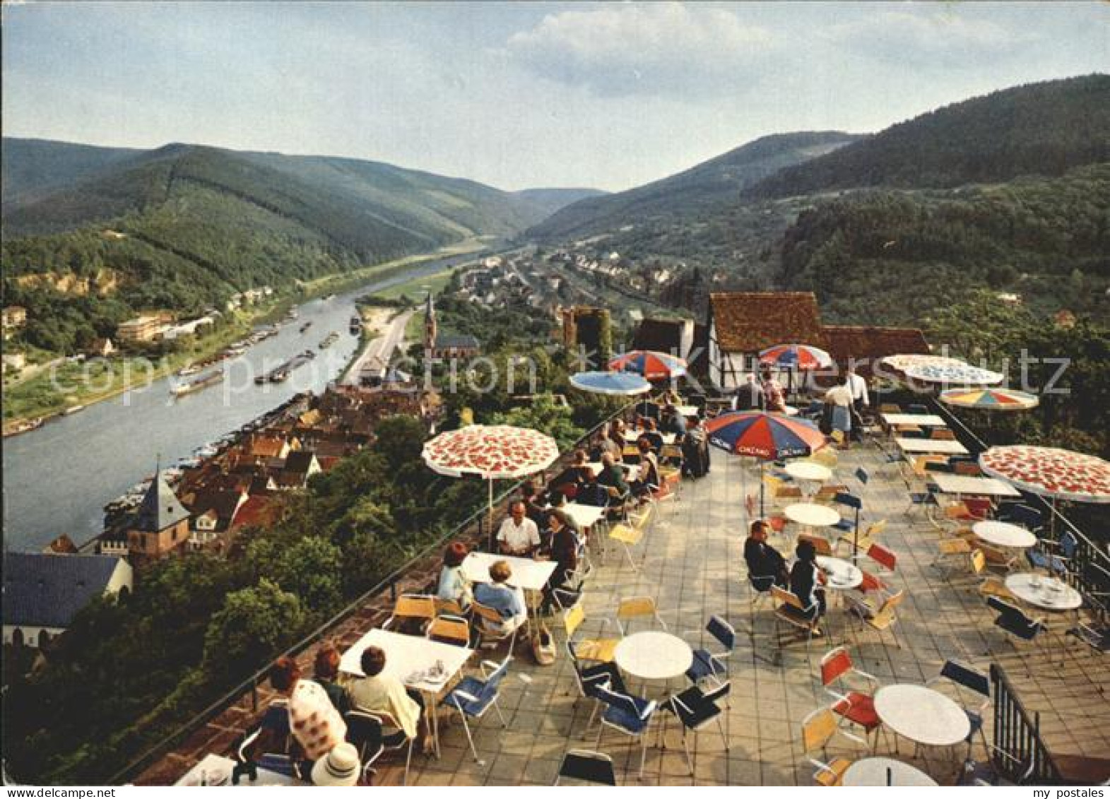 72238705 Hirschhorn Neckar Schloss Hotel Auf Der Burg Terrasse Hirschhorn - Autres & Non Classés