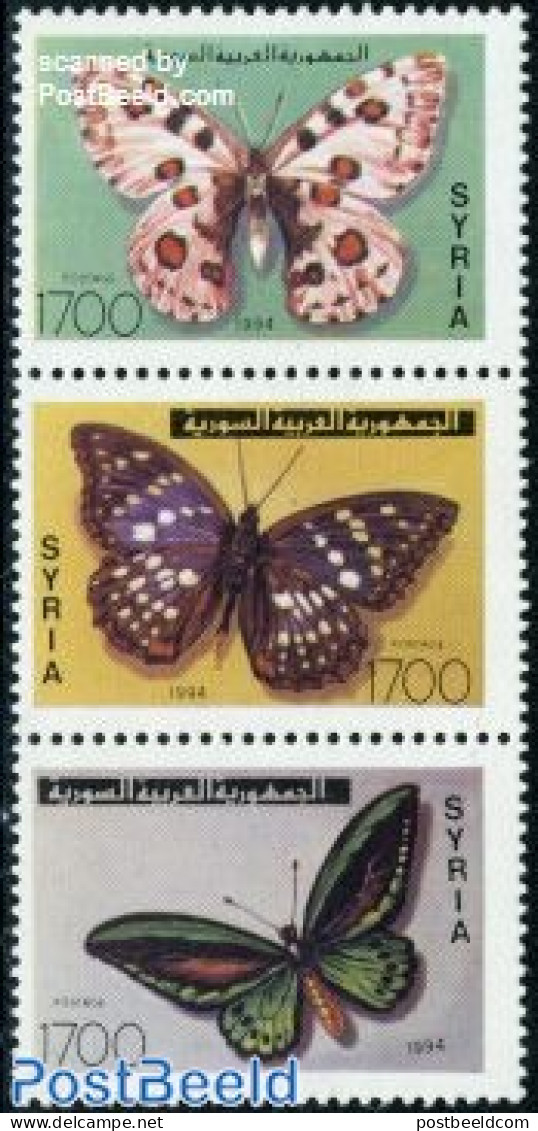 Syria 1994 Butterflies 3v [::], Mint NH, Nature - Butterflies - Syrien