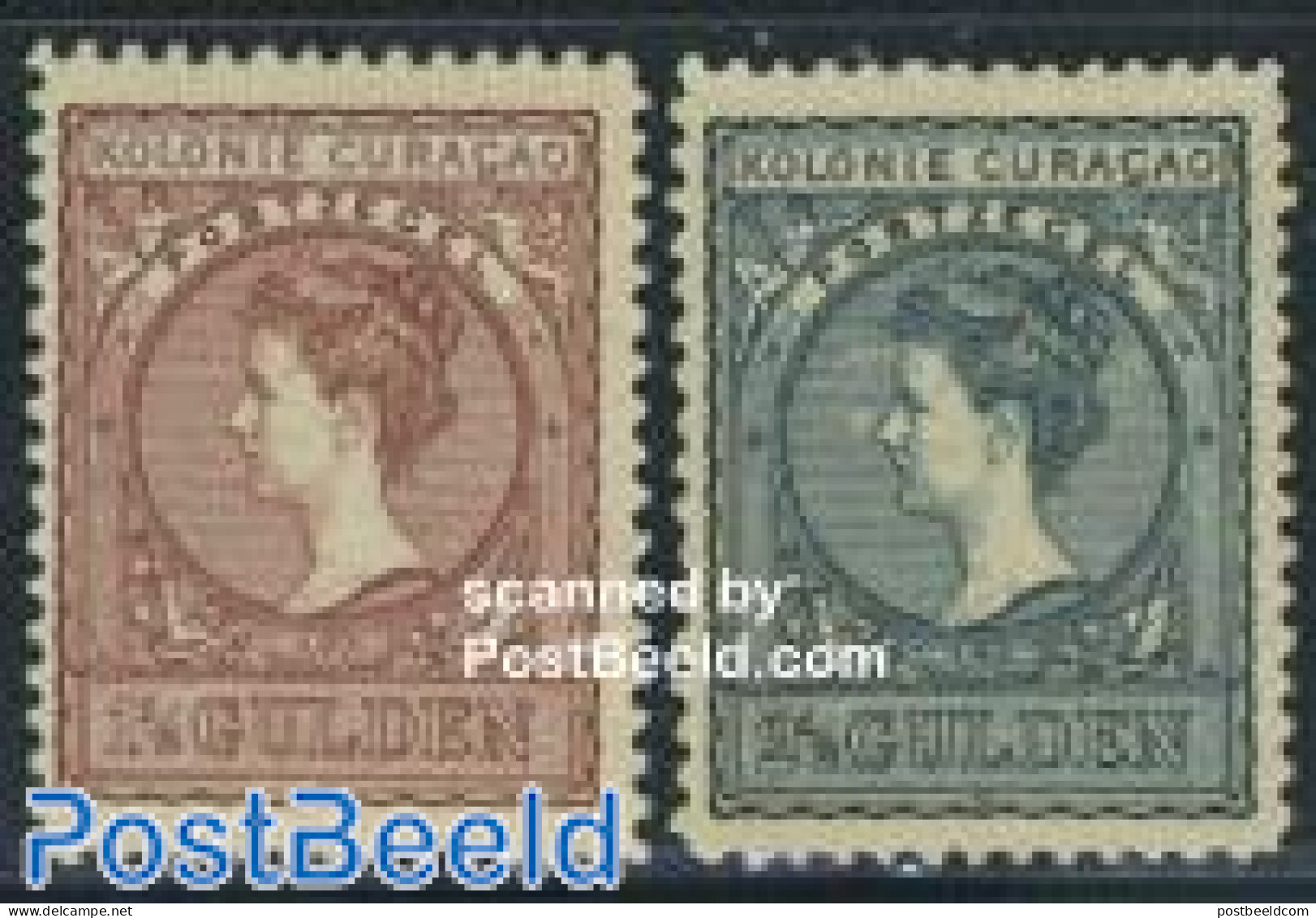 Netherlands Antilles 1906 Definitives 2v (issued Without Gum), Unused (hinged) - Sonstige & Ohne Zuordnung