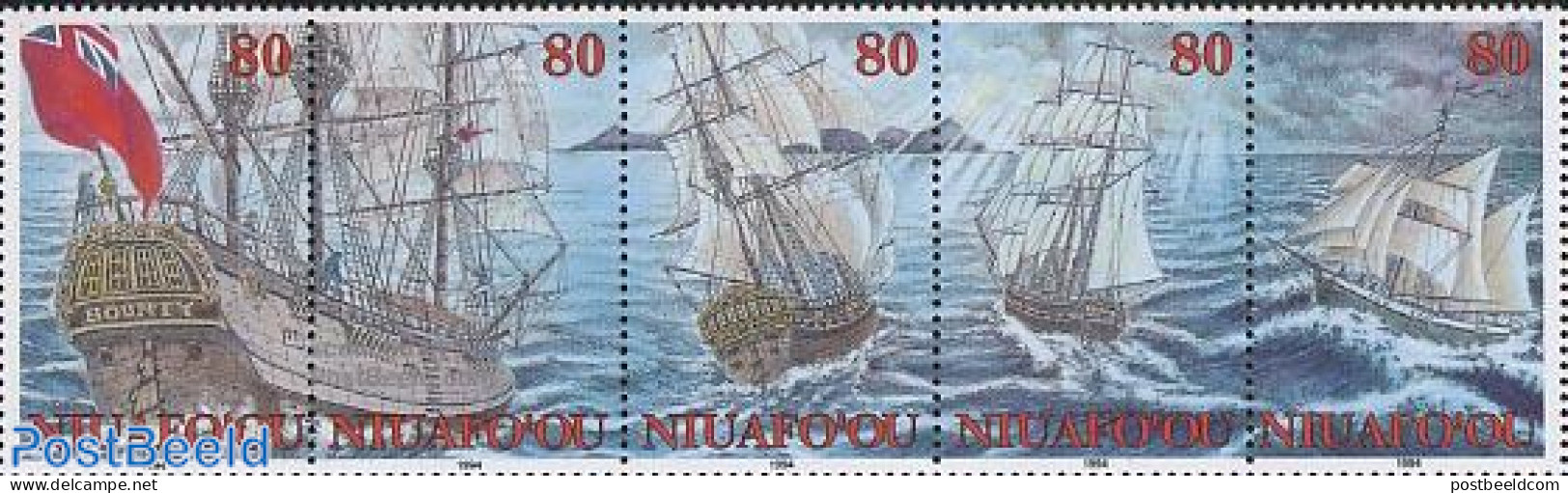 Niuafo'ou 1994 Sailing Ships 5v [::::], Mint NH, Transport - Ships And Boats - Schiffe