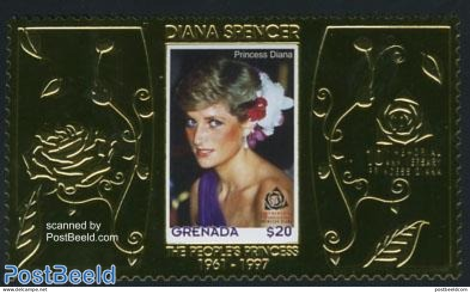 Grenada 2007 Death Of Diana 1v, Gold, Mint NH, History - Charles & Diana - Kings & Queens (Royalty) - Königshäuser, Adel