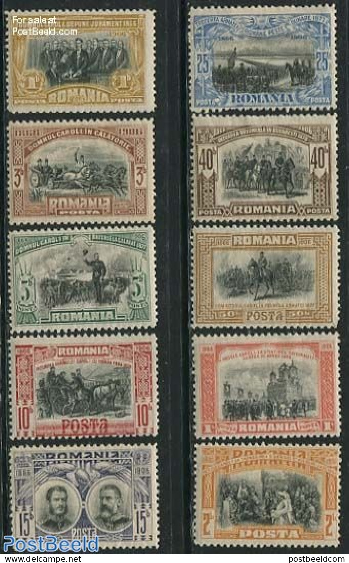 Romania 1906 Carl I 10v, Unused (hinged), History - Nature - Transport - Kings & Queens (Royalty) - Horses - Fire Figh.. - Nuovi