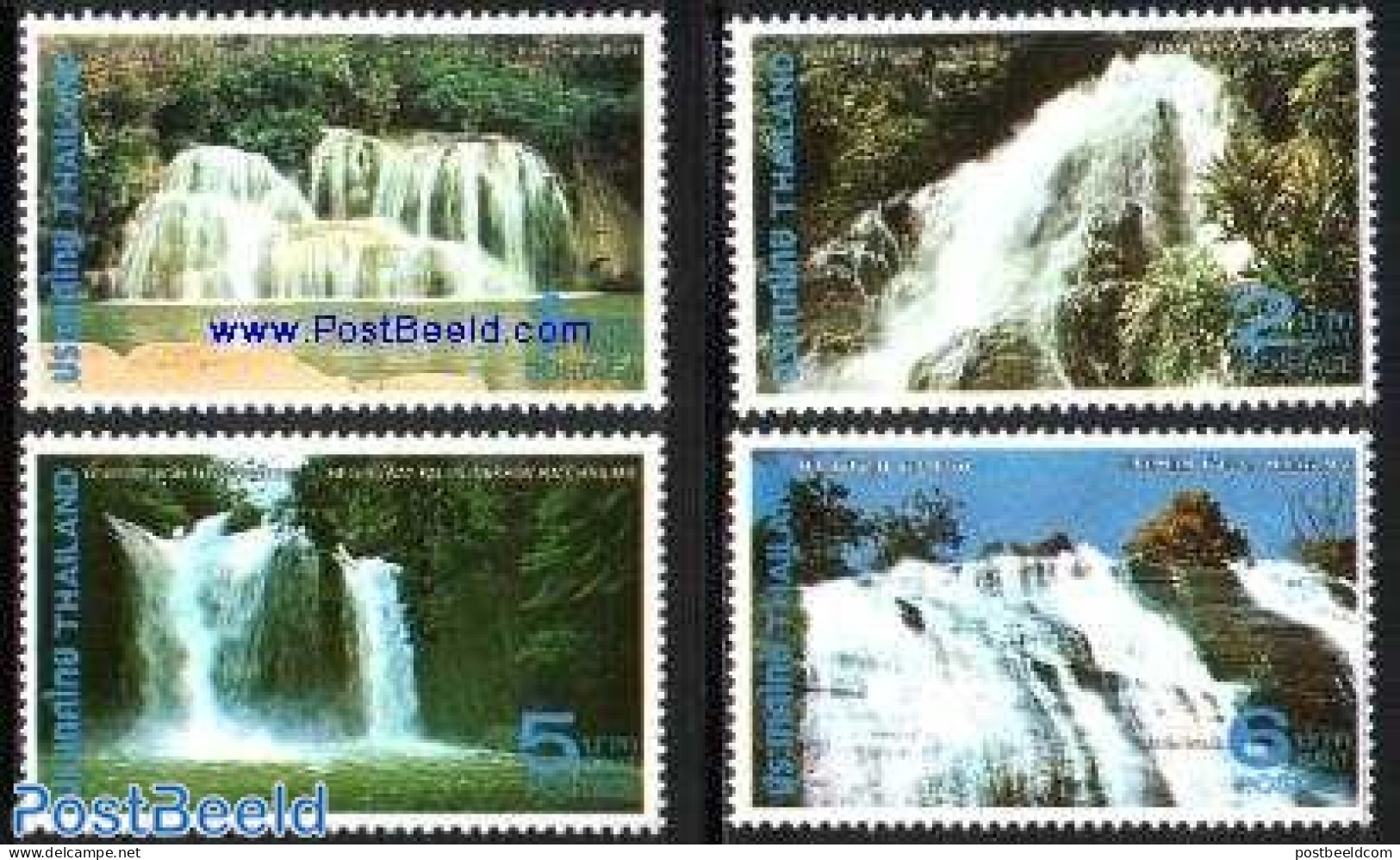 Thailand 1980 Water Falls 4v, Mint NH, Nature - Water, Dams & Falls - Thaïlande