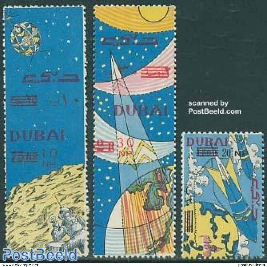 Dubai 1964 Space Flights 3v, Mint NH, Transport - Space Exploration - Dubai