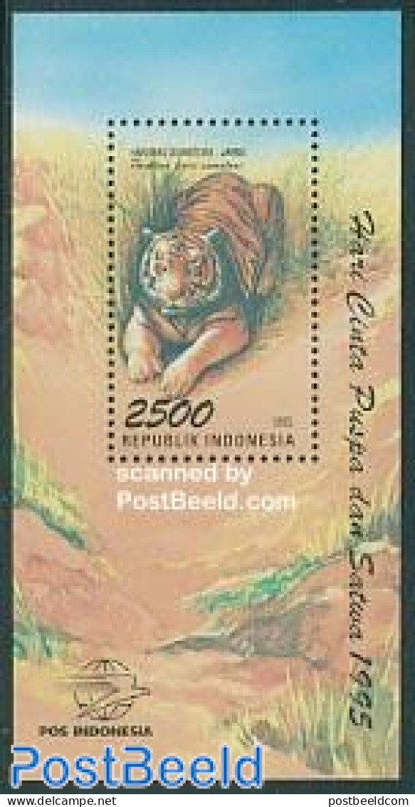 Indonesia 1995 Tiger S/s, Mint NH, Nature - Animals (others & Mixed) - Cat Family - Indonésie