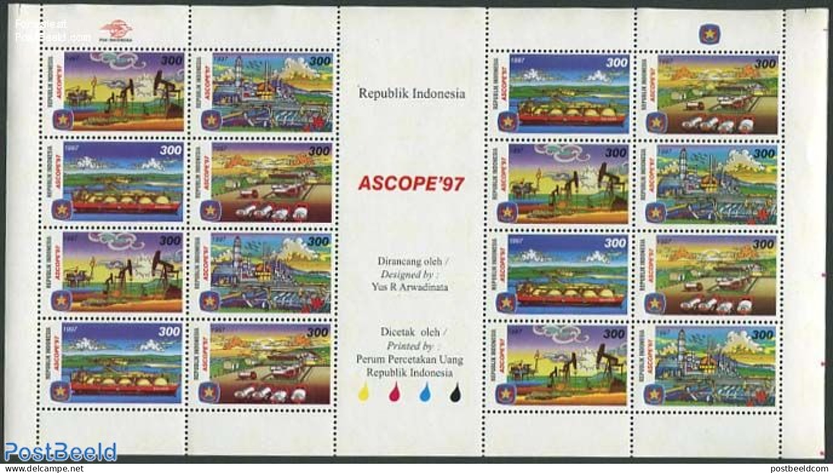 Indonesia 1997 ASCOPE M/s, Mint NH, Science - Transport - Chemistry & Chemists - Mining - Ships And Boats - Chimica