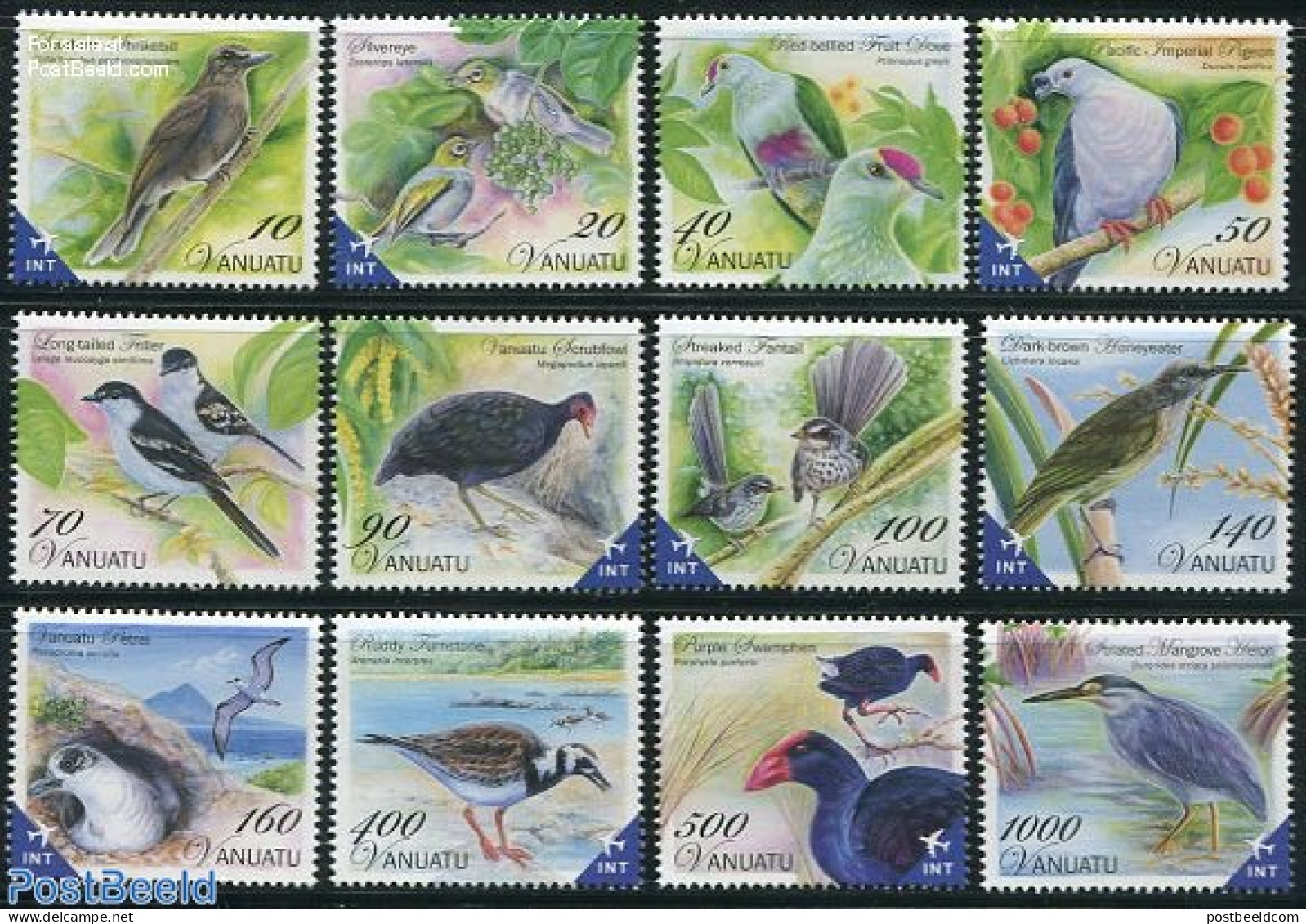 Vanuatu 2012 Definitives, Birds 12v, Mint NH, Nature - Birds - Vanuatu (1980-...)