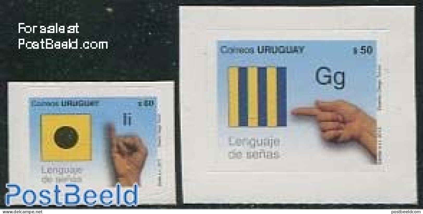 Uruguay 2012 Sign Language 2v S-a, Mint NH, Health - Science - Disabled Persons - Esperanto And Languages - Handicaps