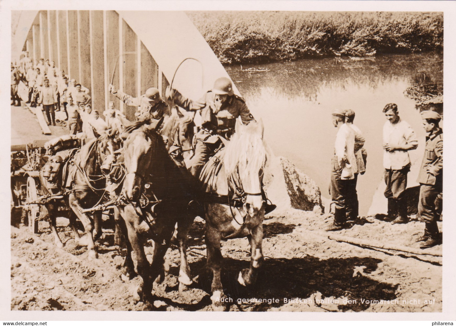 GG: Photo Hoffmann Karte, P14 Gesprengte Brücke - Occupation 1938-45