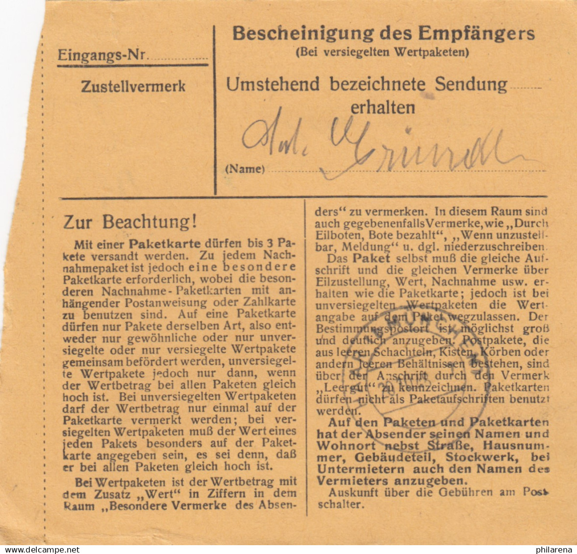 BiZone Paketkarte 1948: Neureichenau Nach Haar, Krankenpflegerin - Covers & Documents