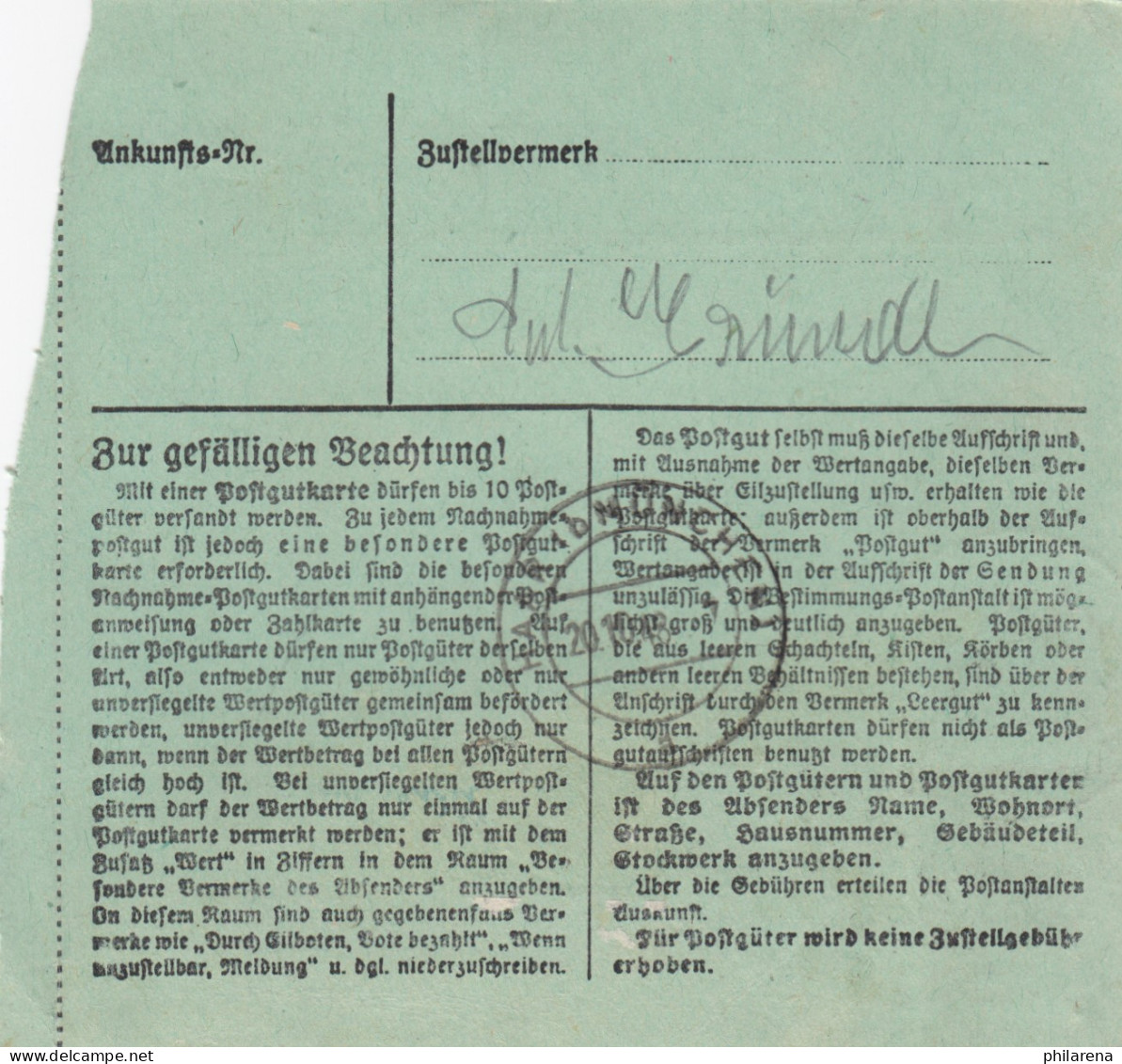BiZone Paketkarte 1948: Ohlstadt Nach Haar, Heilanstalt, Seltenes Formular - Lettres & Documents