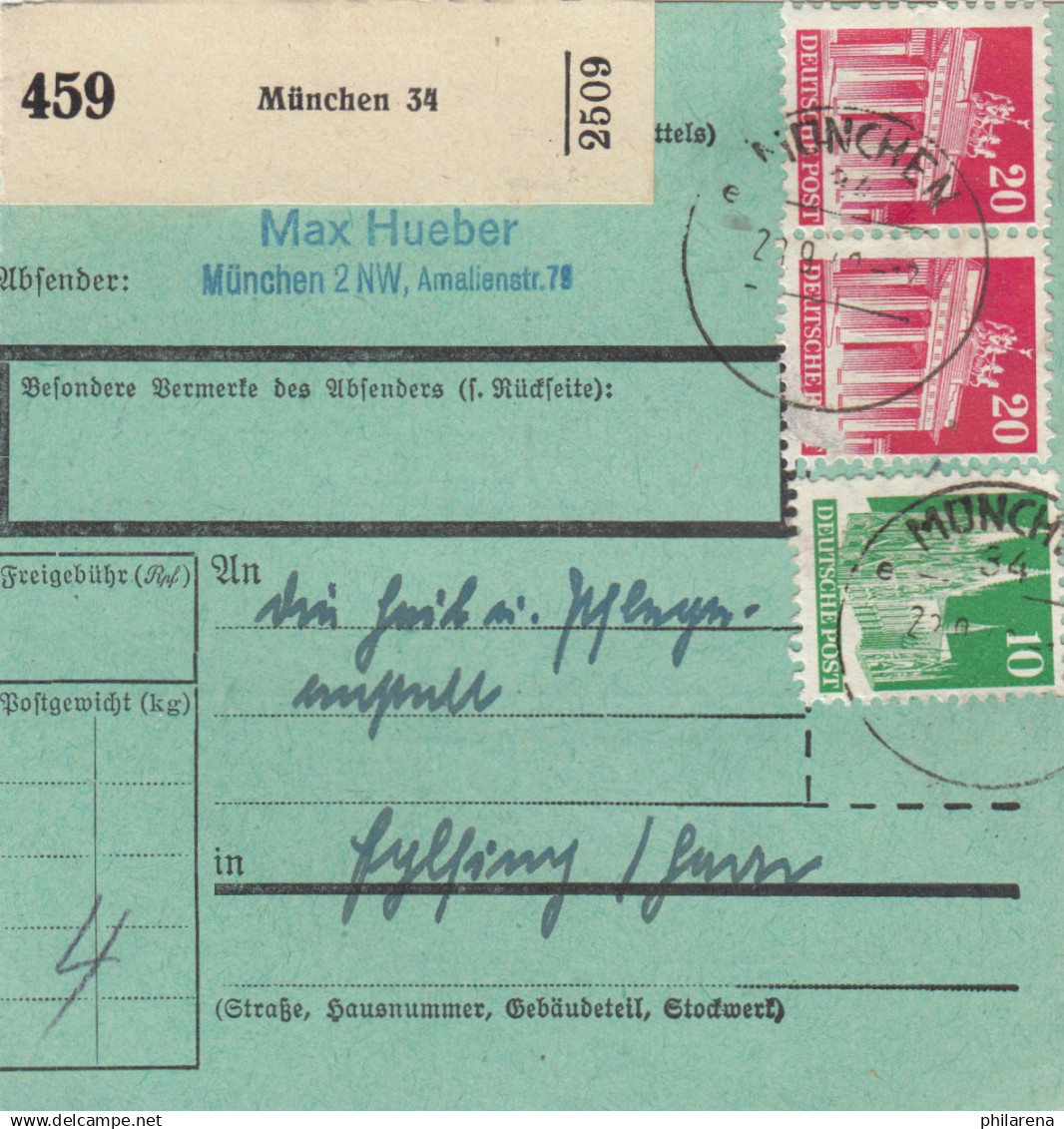 BiZone Paketkarte 1948: München Nach Eglfing, Seltenes Formular - Covers & Documents