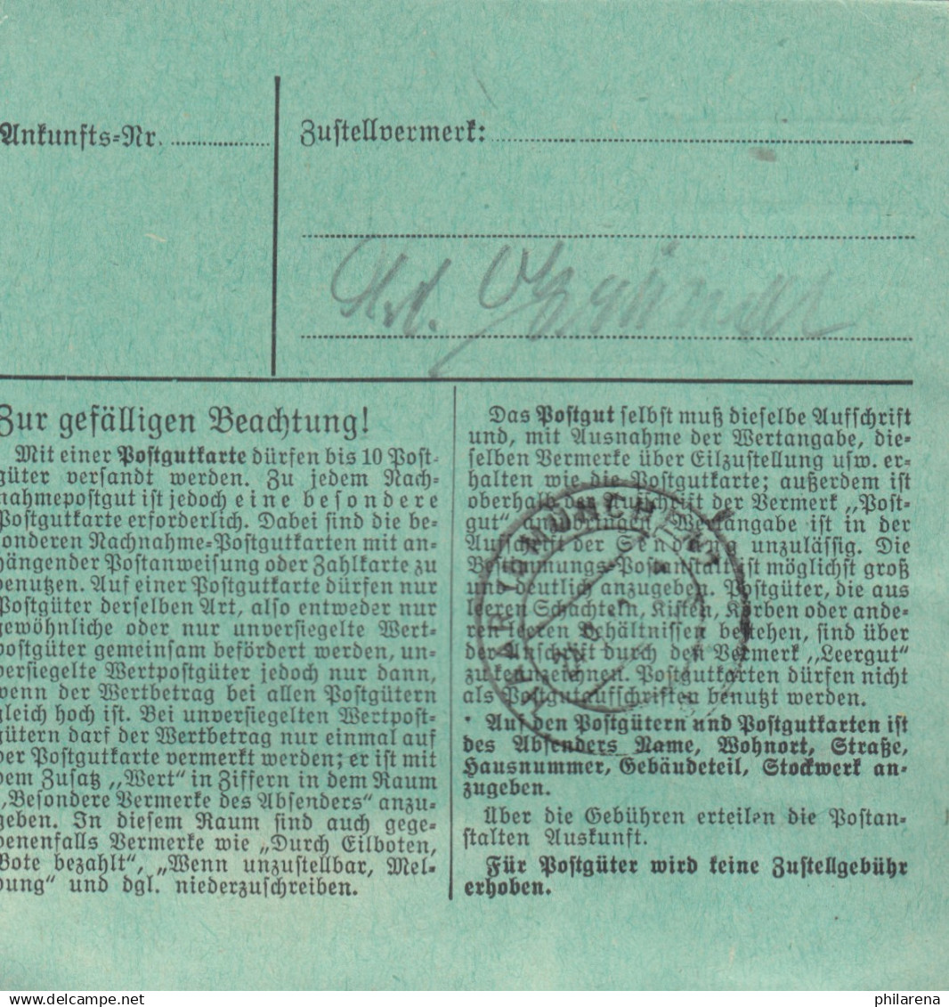 BiZone Paketkarte 1948: München Nach Eglfing, Seltenes Formular - Brieven En Documenten