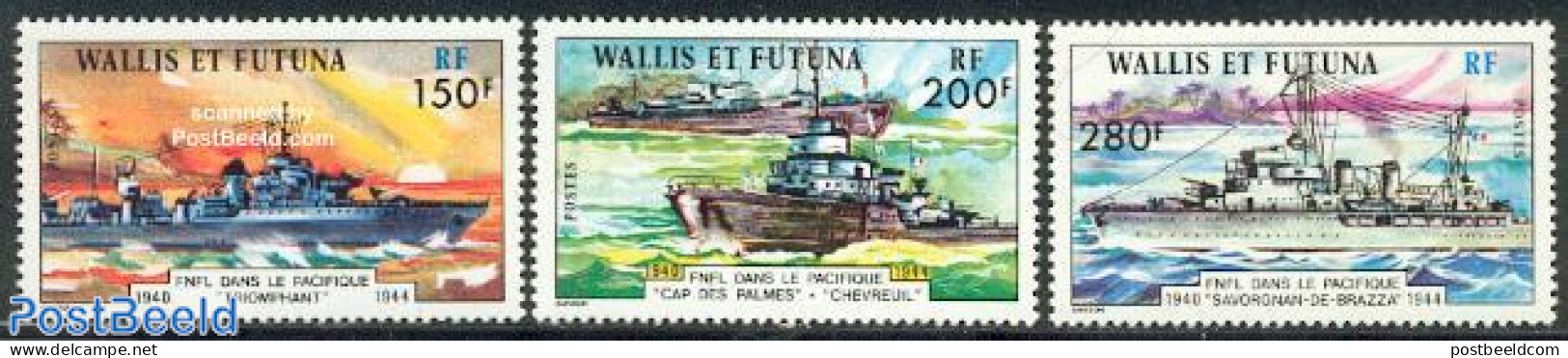 Wallis & Futuna 1978 Naval Ships 3v, Mint NH, Transport - Ships And Boats - Schiffe