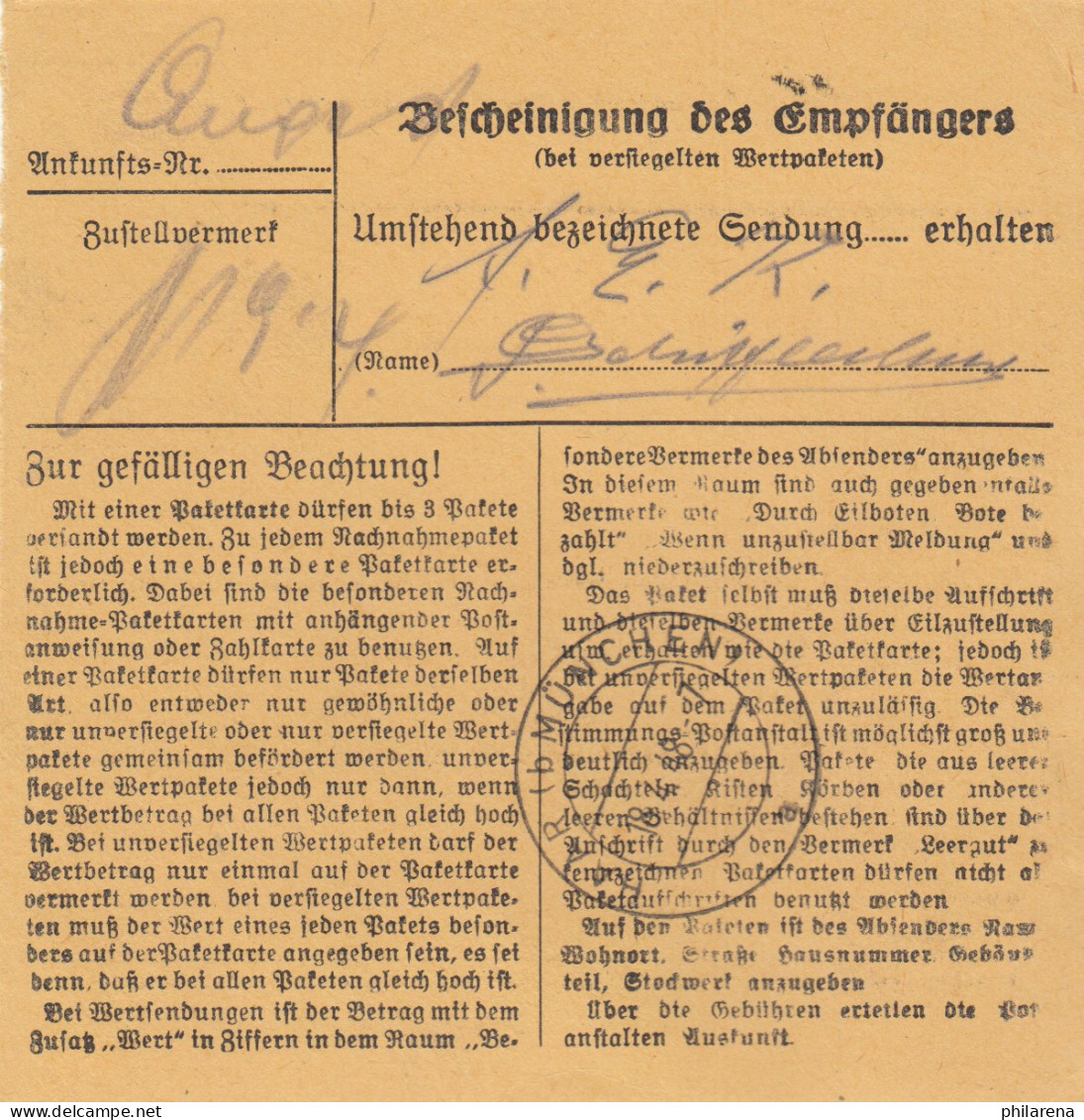 Paketkarte 1948: Olching Nach Haar, Wertkarte 500 Mark - Covers & Documents