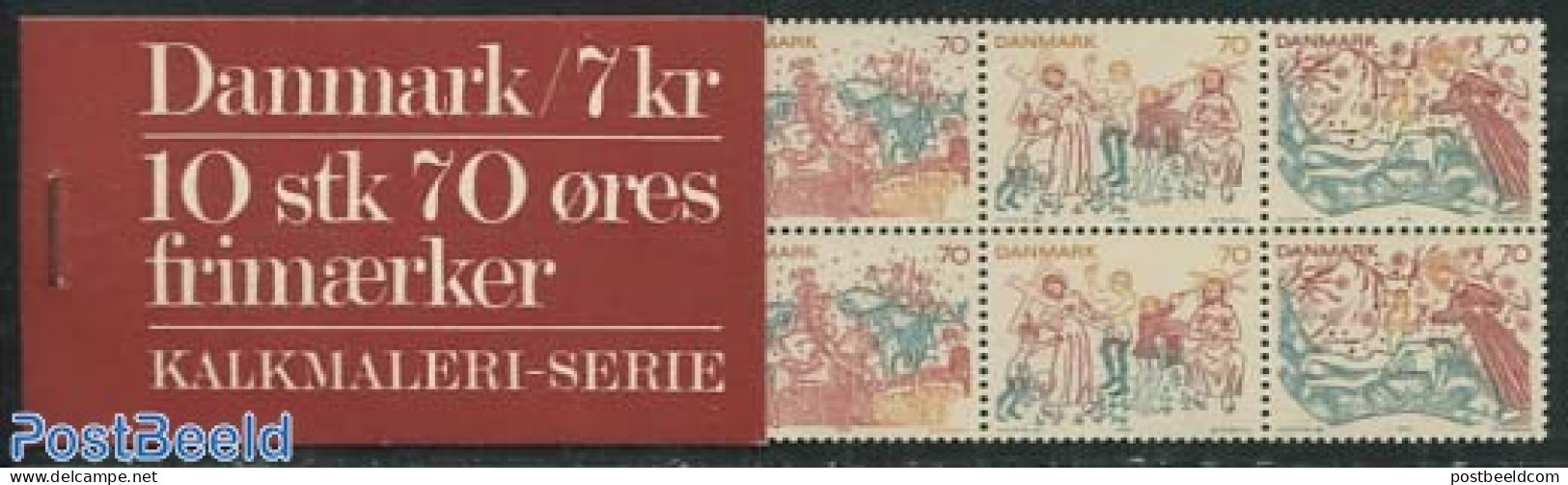 Denmark 1973 Frescoes Booklet, Mint NH, Health - Nature - Red Cross - Horses - Stamp Booklets - Neufs