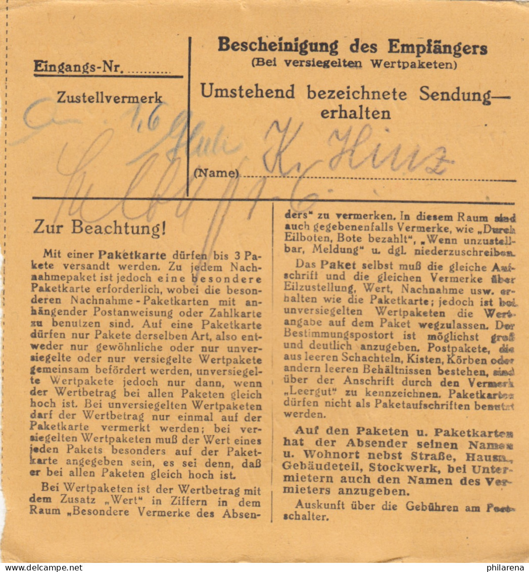 Paketkarte 1948: Bad Wiessee Nach Haar München - Lettres & Documents