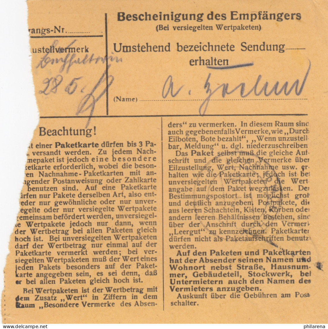 Paketkarte 1948: Neustadt Nach Haar München - Lettres & Documents