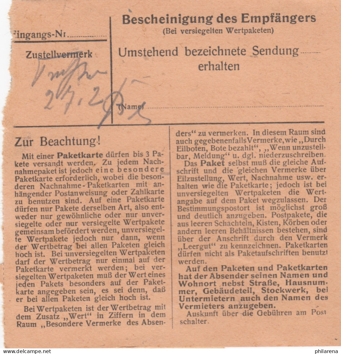 Paketkarte 1948: Berchtesgaden Nach Hart, Mühldorf - Lettres & Documents