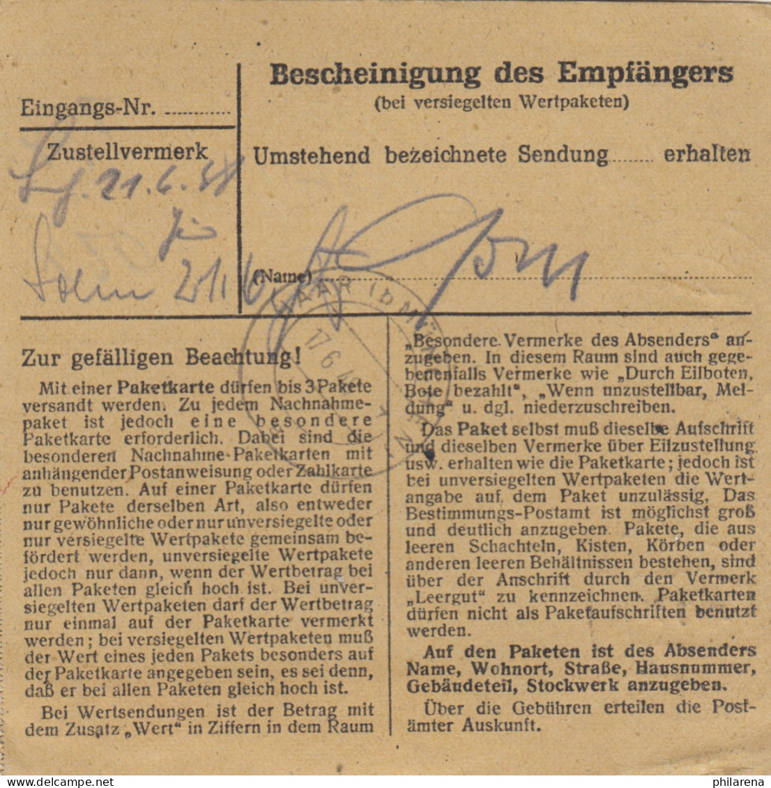 Paketkarte 1948: Boll B. Göppingen Nach Haar - Covers & Documents