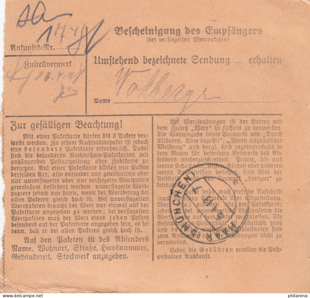 Paketkarte 1948: Donauwörth Nach Neukeferloh Post Haar - Lettres & Documents
