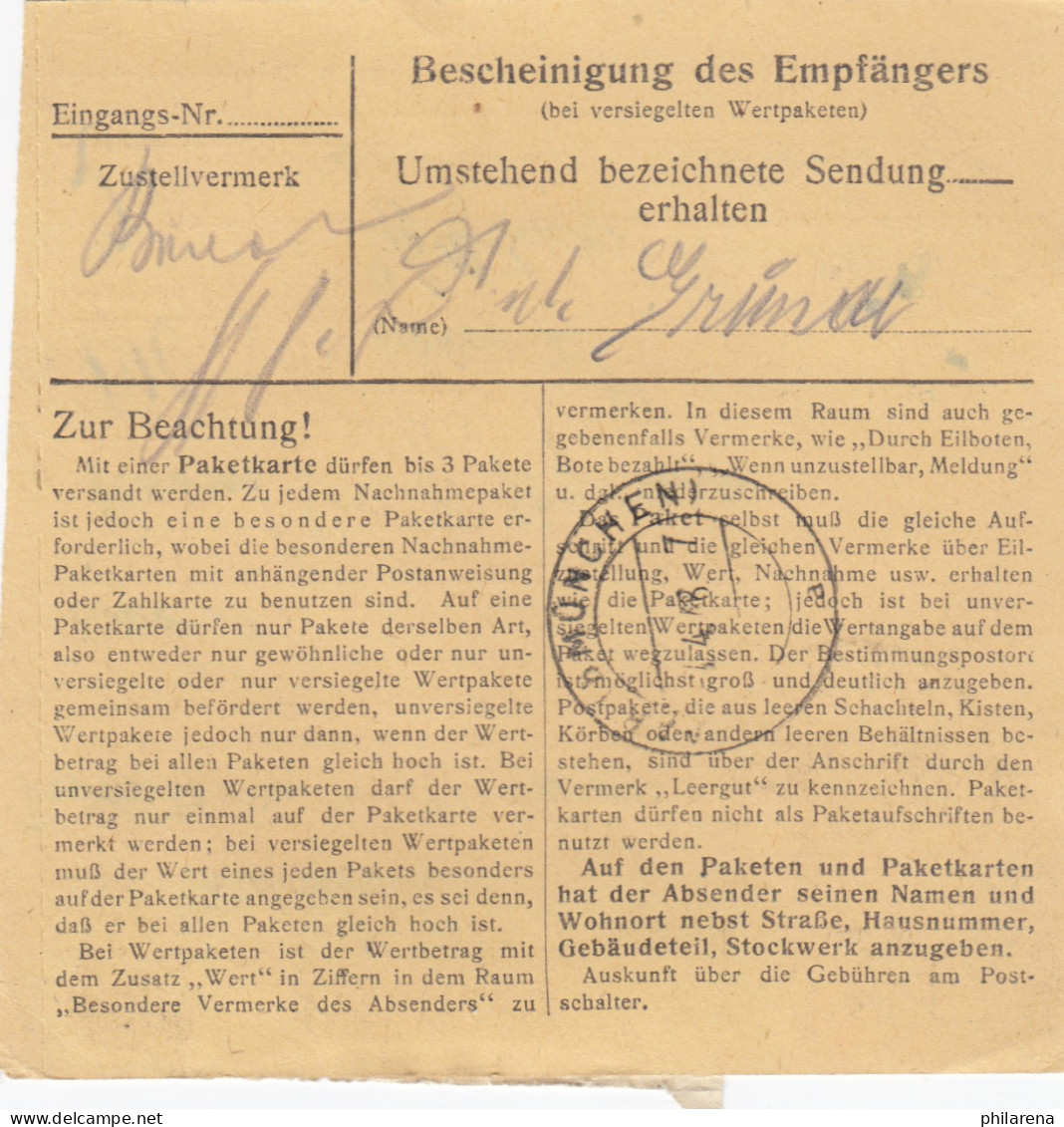 Paketkarte 1948: Dorfen Markt Nach Eglfing - Lettres & Documents
