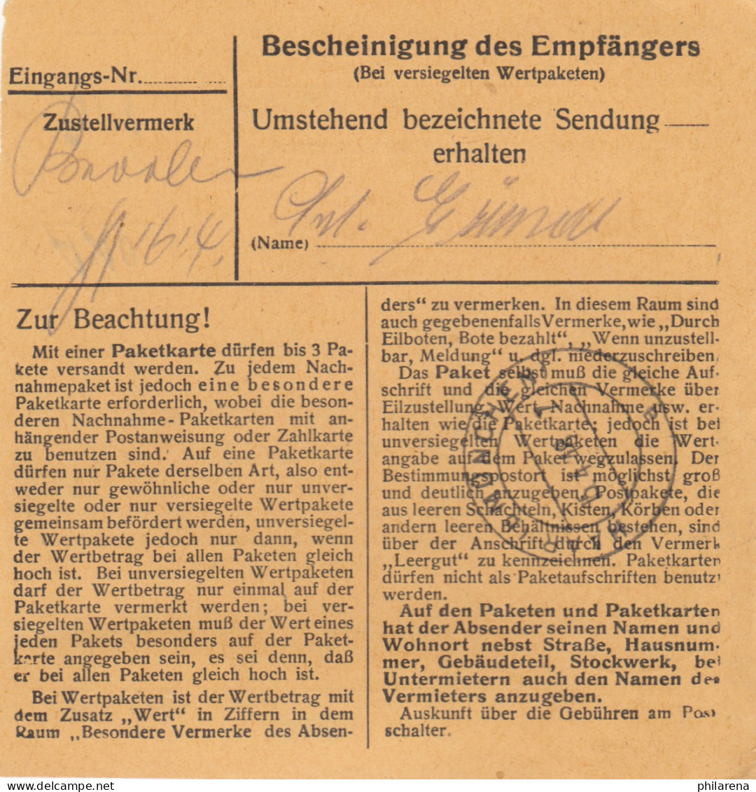 Paketkarte 1948: Uffing Nach Haar, Wertkarte 200 RM - Lettres & Documents