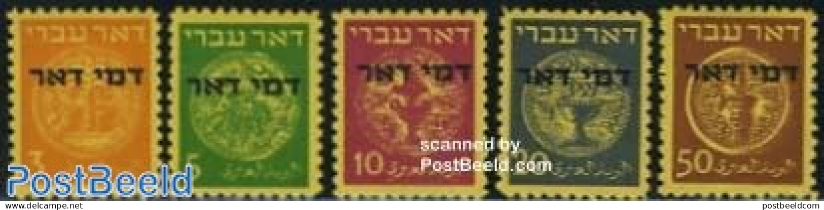 Israel 1948 Postage Due 5v NO TAB, Mint NH, Various - Money On Stamps - Other & Unclassified