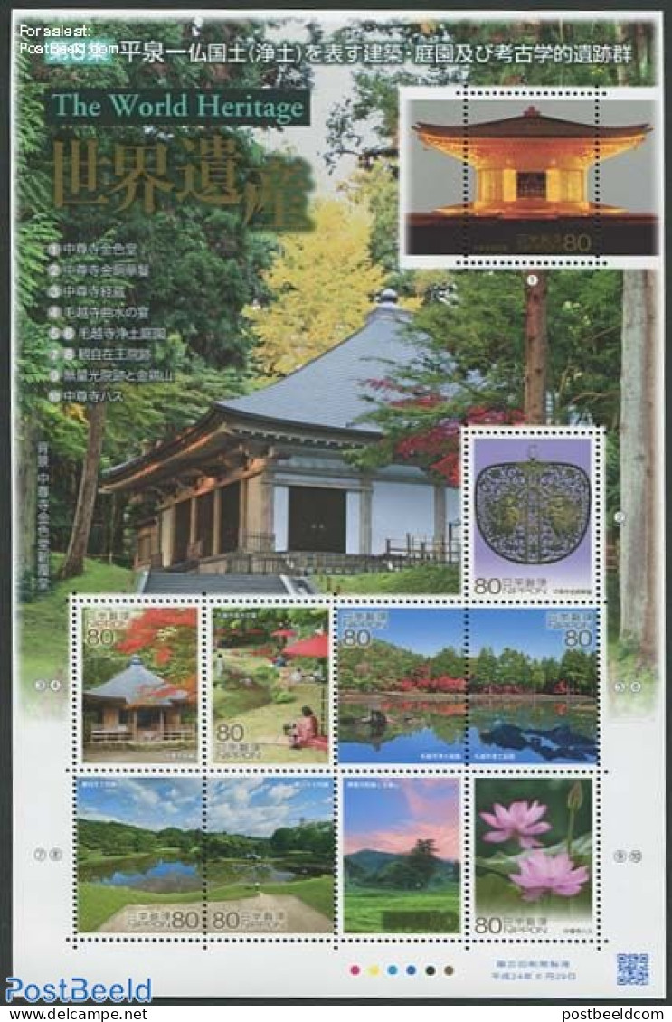 Japan 2012 The World Heritage No. 6 10v M/s, Mint NH, History - Nature - World Heritage - Flowers & Plants - Nuovi