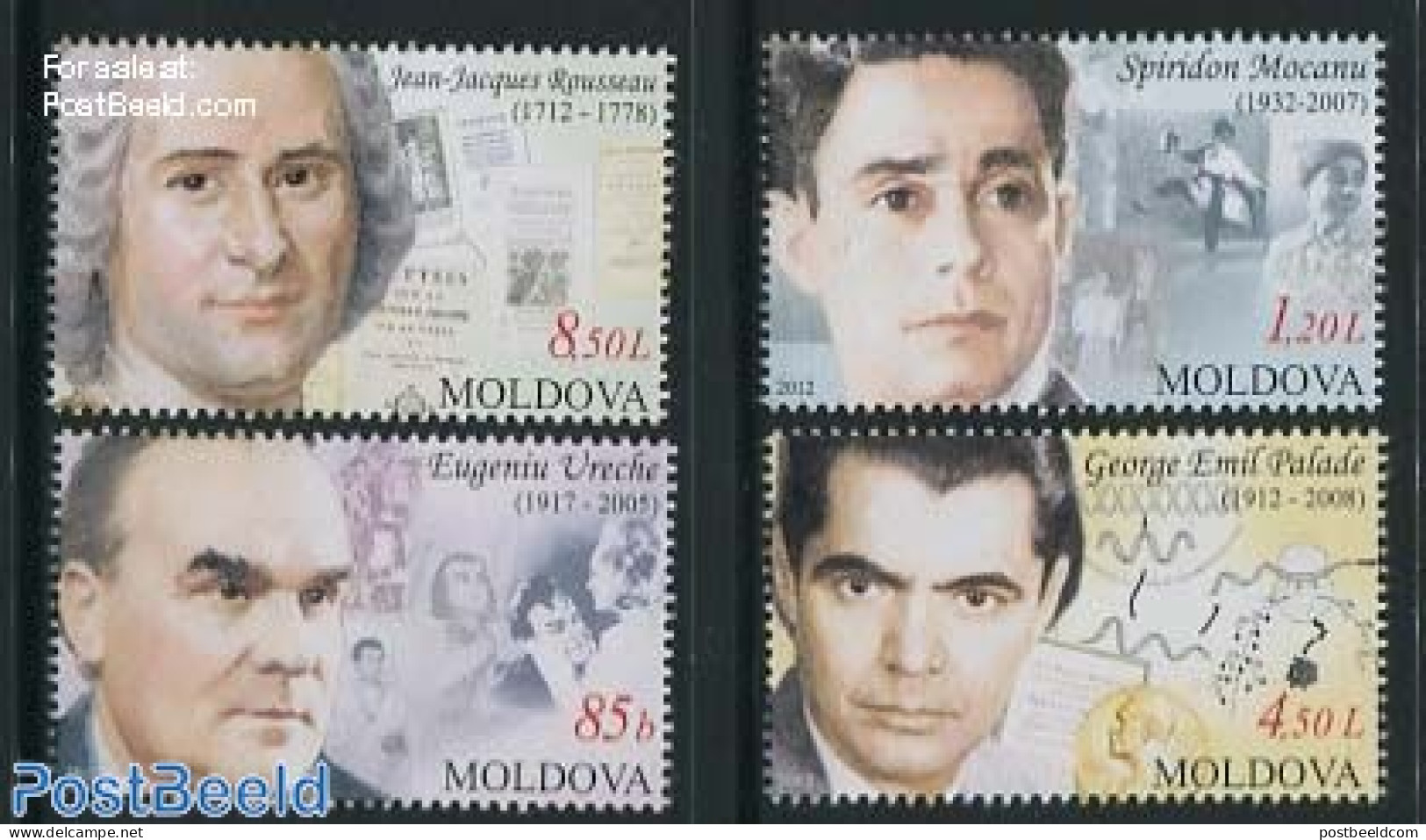 Moldova 2012 Artists 4v, Mint NH, History - Performance Art - Nobel Prize Winners - Dance & Ballet - Theatre - Art - A.. - Nobelpreisträger