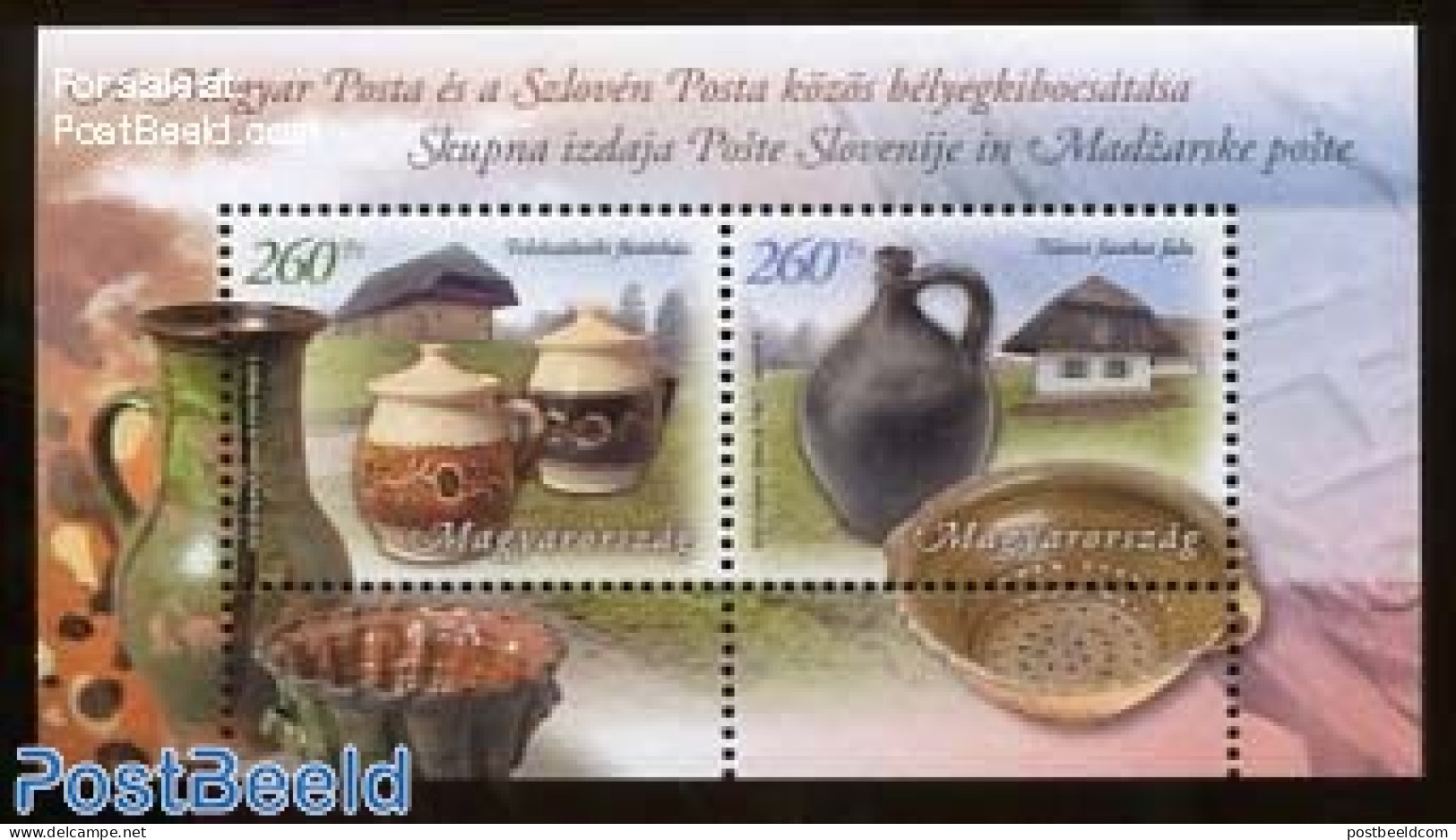 Hungary 2012 Joint Issue Slovenia S/s, Mint NH, Various - Joint Issues - Art - Ceramics - Neufs