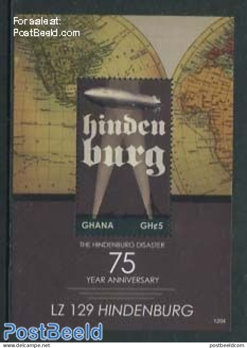 Ghana 2012 Hindenburg Disaster S/s, Mint NH, History - Transport - Various - Zeppelins - Maps - Disasters - Zeppelins