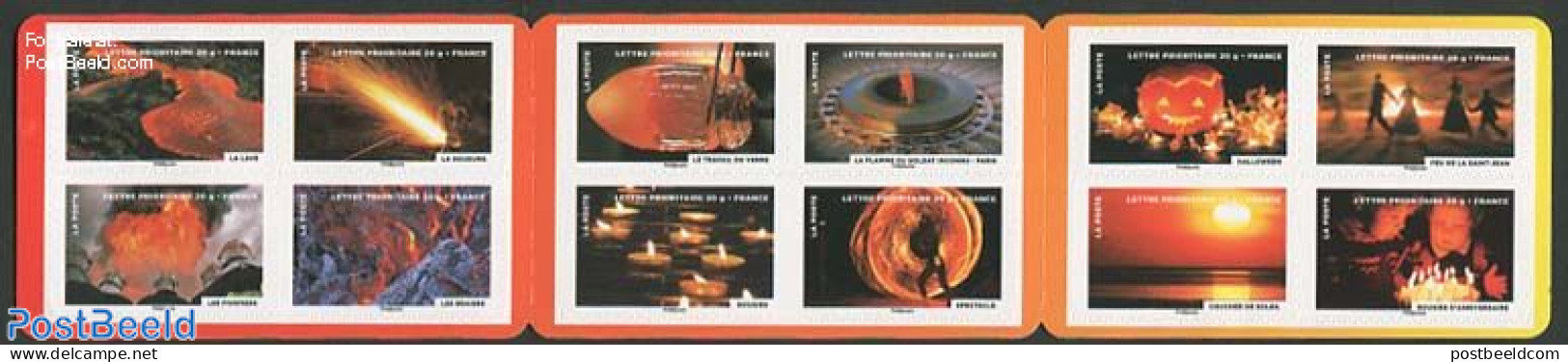 France 2012 Stamp Festival, Fire 12v S-a In Booklet, Mint NH, History - Transport - Various - Geology - Stamp Booklets.. - Neufs