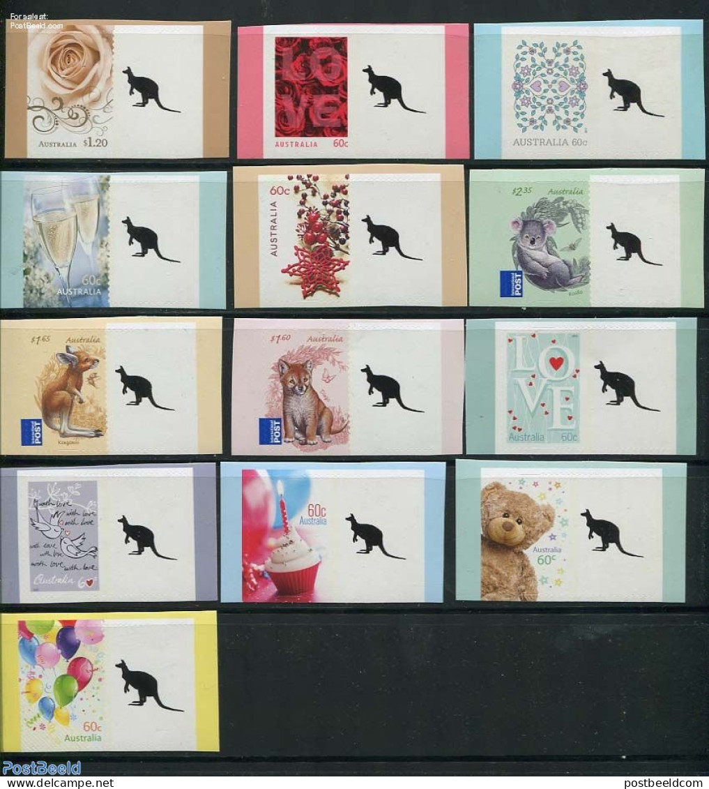 Australia 2012 Greeting Stamps 13v S-a With Personal Tabs, Mint NH, Nature - Various - Animals (others & Mixed) - Gree.. - Ungebraucht