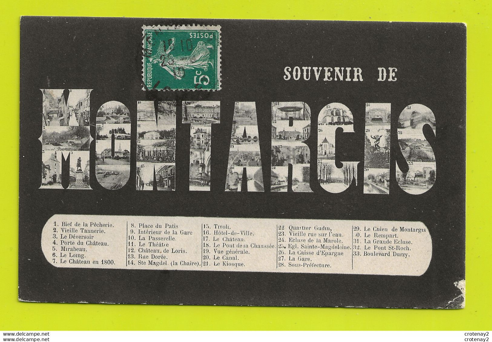 45 MONTARGIS Souvenir En 1910 Multivues Avec Leur Légende Edit Aux 100000 Cartes Postales G. Moussalli Paris VOIR DOS - Montargis