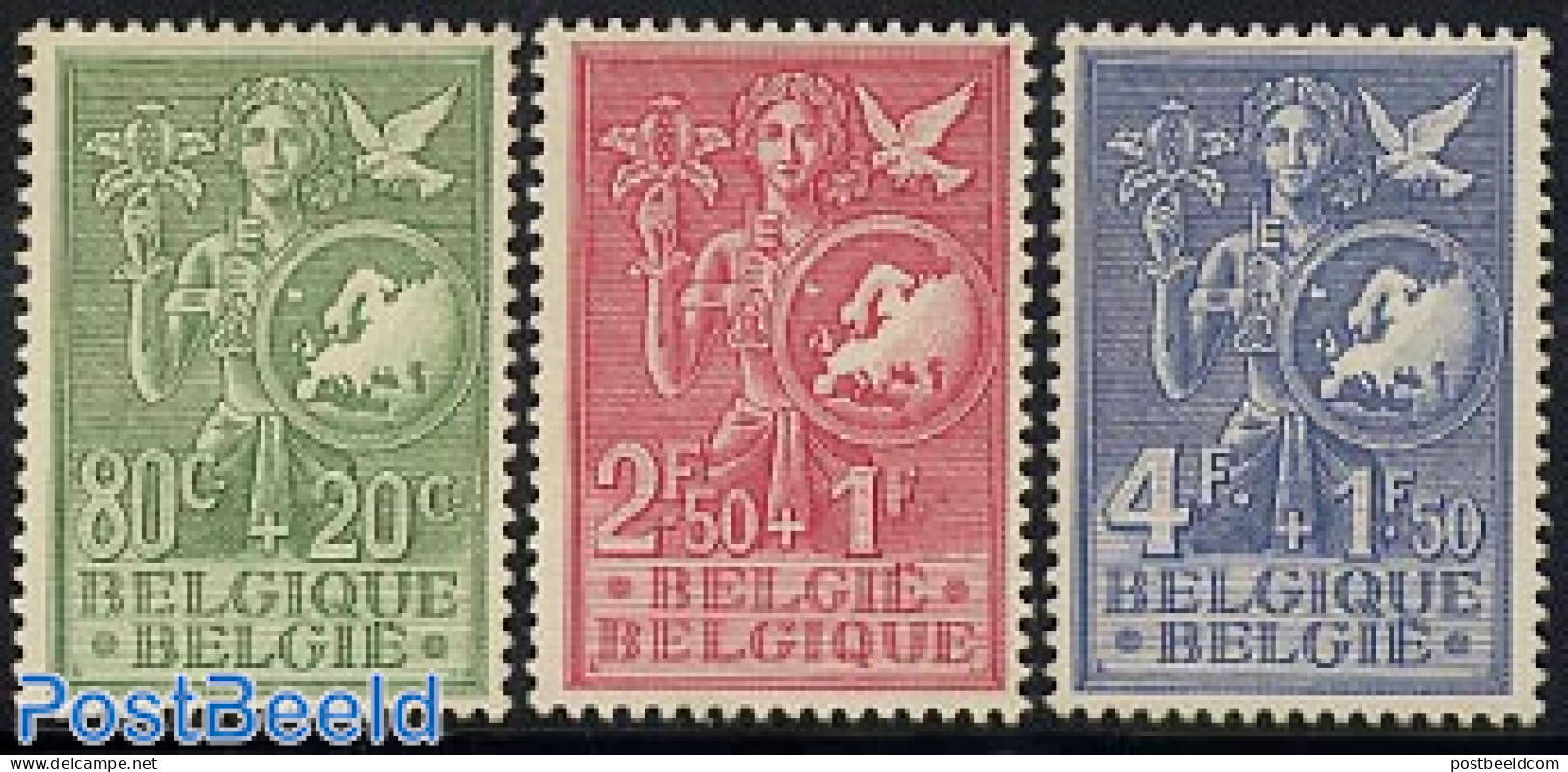 Belgium 1953 European Youth 3v, Mint NH, History - Nature - Various - Europa Hang-on Issues - Birds - Maps - Ungebraucht