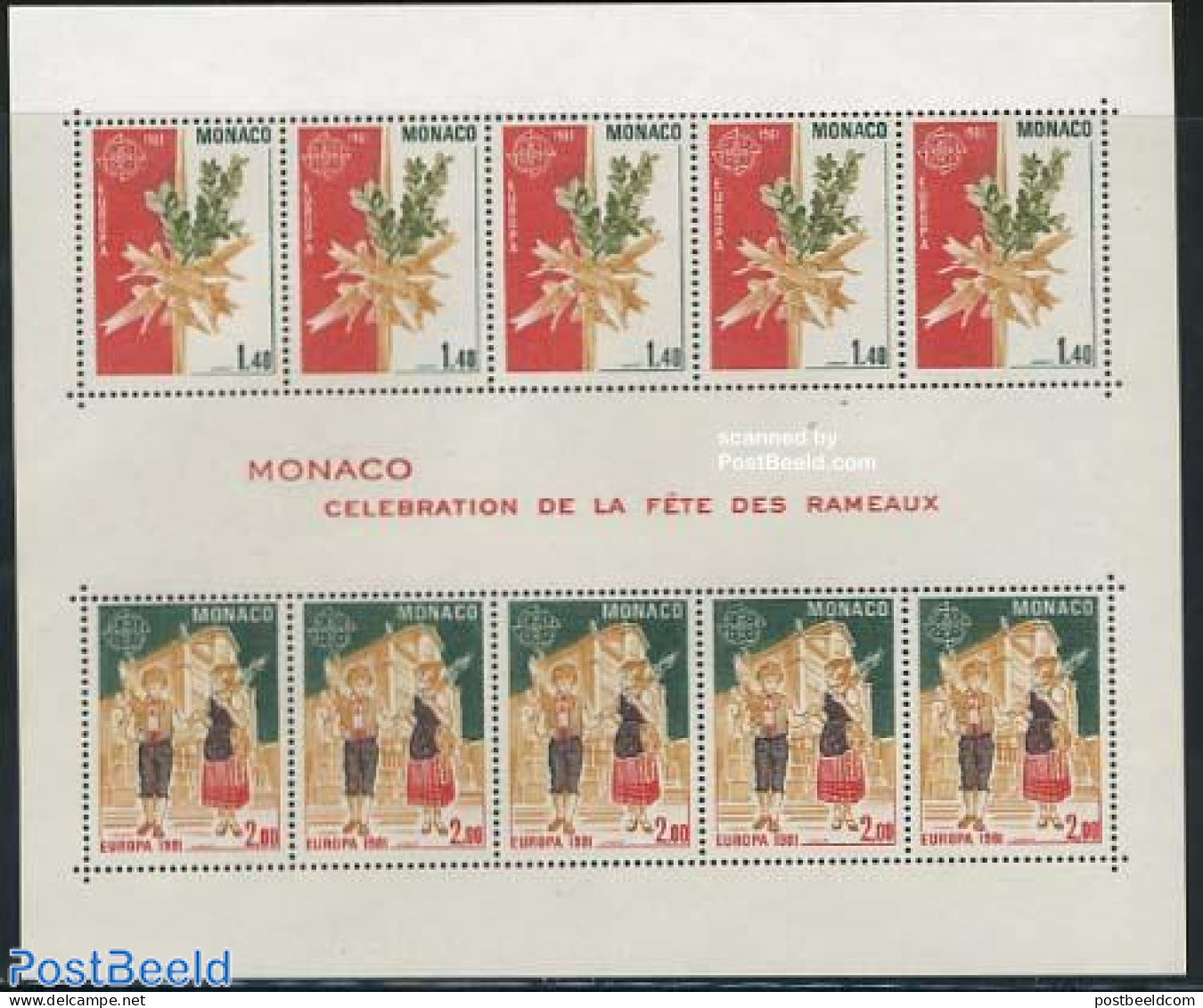 Monaco 1981 Europa, Folklore S/s, Mint NH, History - Various - Europa (cept) - Folklore - Neufs