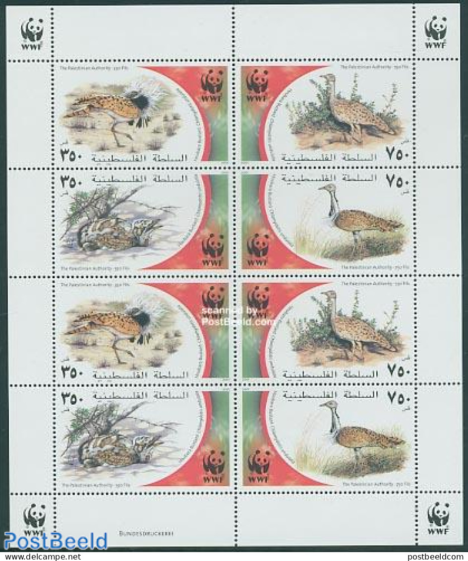 Palestinian Terr. 2001 WWF, Birds M/s, Mint NH, Nature - Birds - World Wildlife Fund (WWF) - Palestine