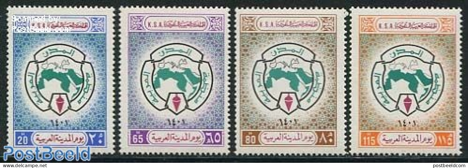 Saudi Arabia 1981 Arab Cities 4v, Mint NH, Various - Maps - Géographie