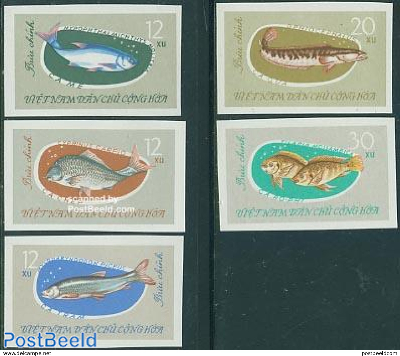 Vietnam 1963 Fish 5v Imperforated, Mint NH, Nature - Fish - Fische