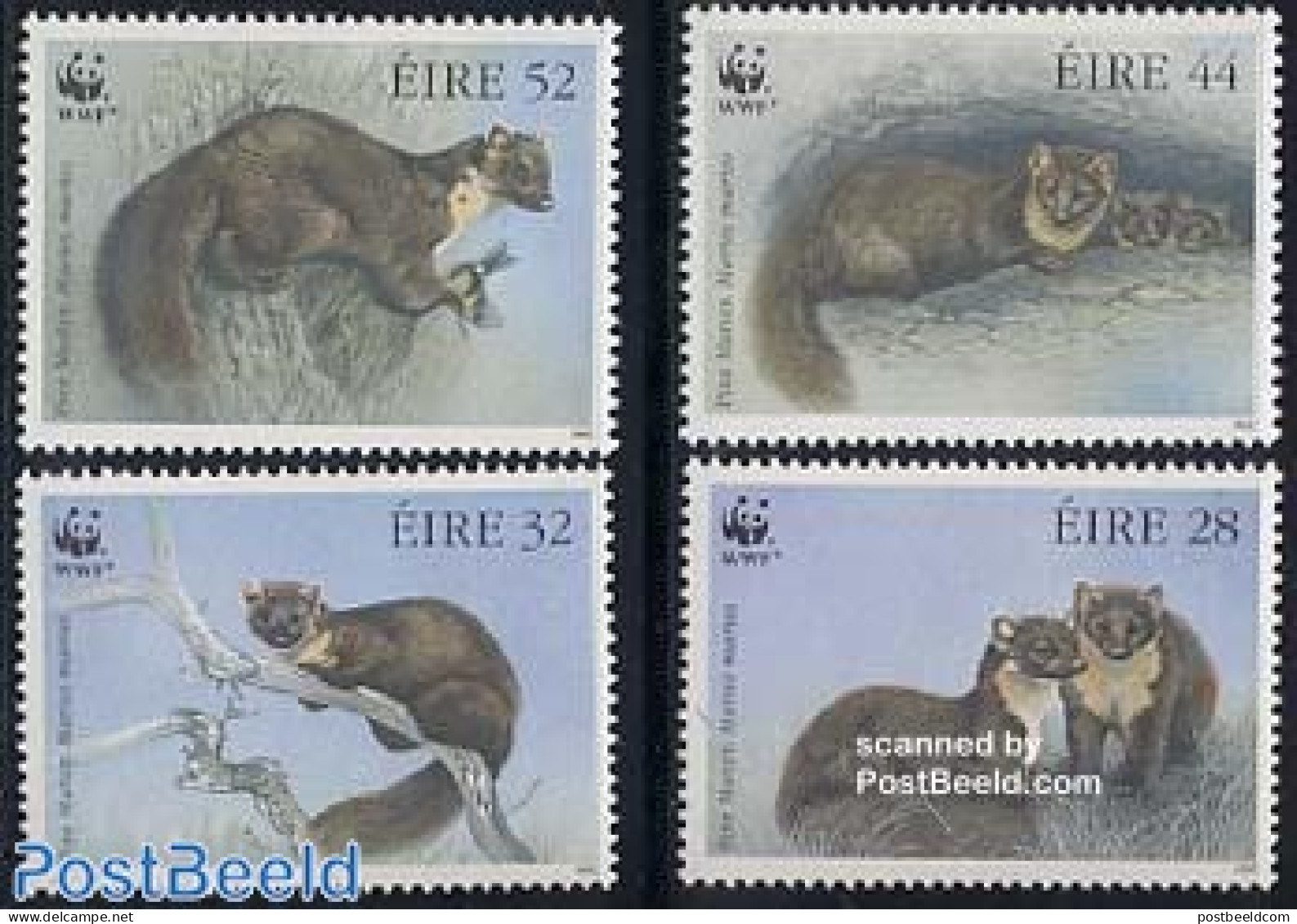 Ireland 1992 WWF, Marter 4v, Mint NH, Nature - Animals (others & Mixed) - World Wildlife Fund (WWF) - Unused Stamps