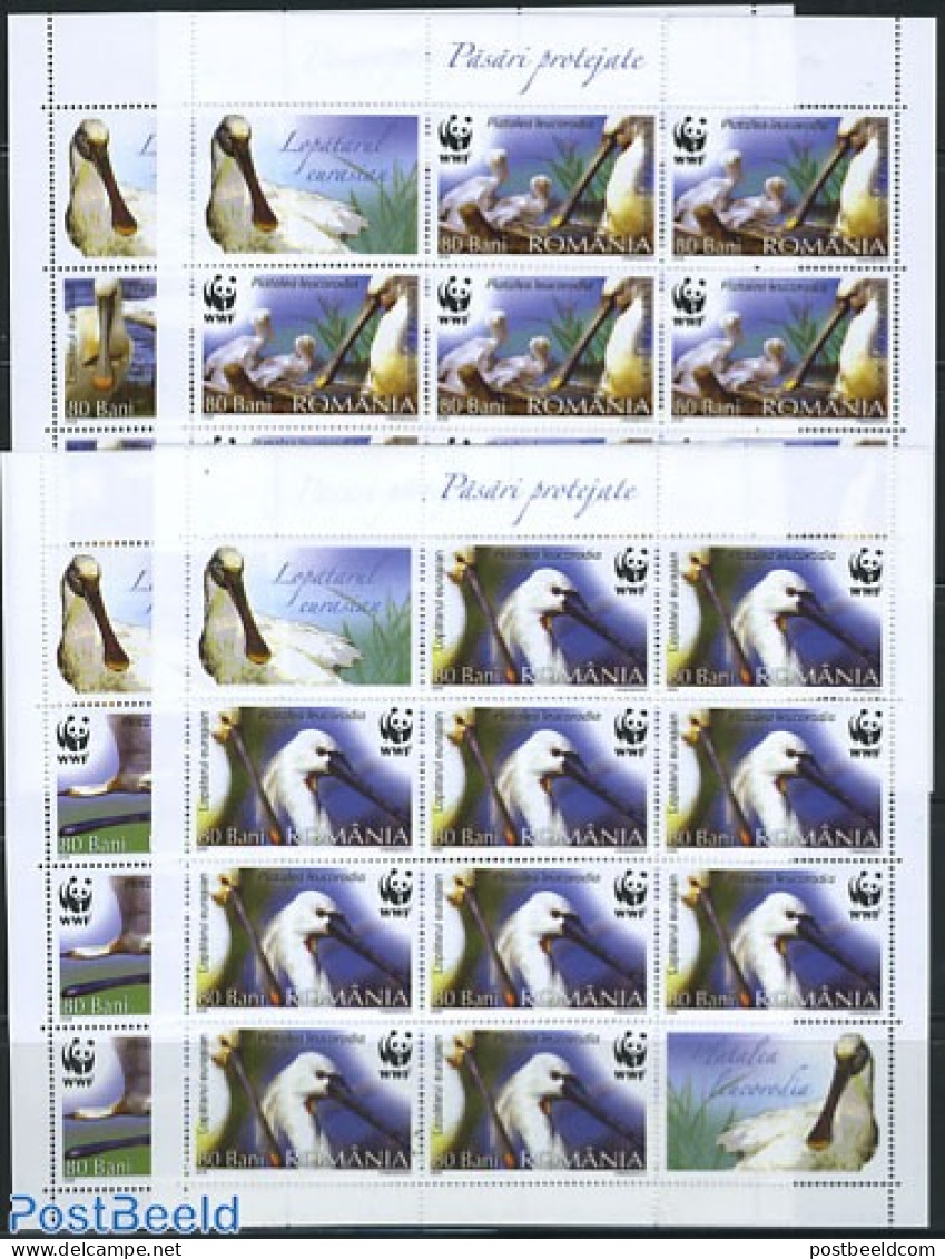Romania 2006 WWF, Birds 4 M/ss (=10 Sets+tabs), Mint NH, Nature - Birds - World Wildlife Fund (WWF) - Neufs