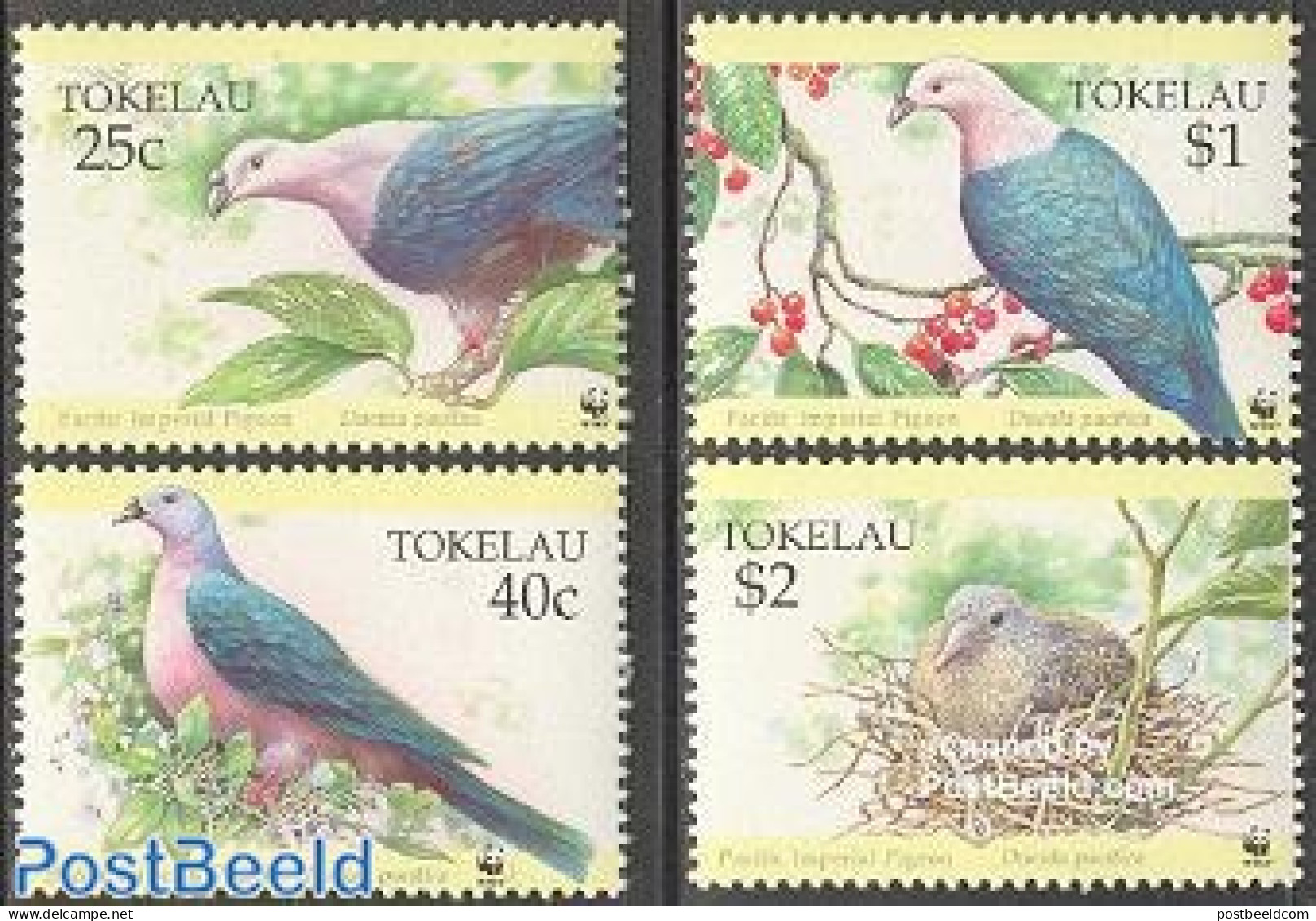 Tokelau Islands 1995 WWF, Pacific Pigeons 4v, Mint NH, Nature - Birds - World Wildlife Fund (WWF) - Pigeons - Tokelau
