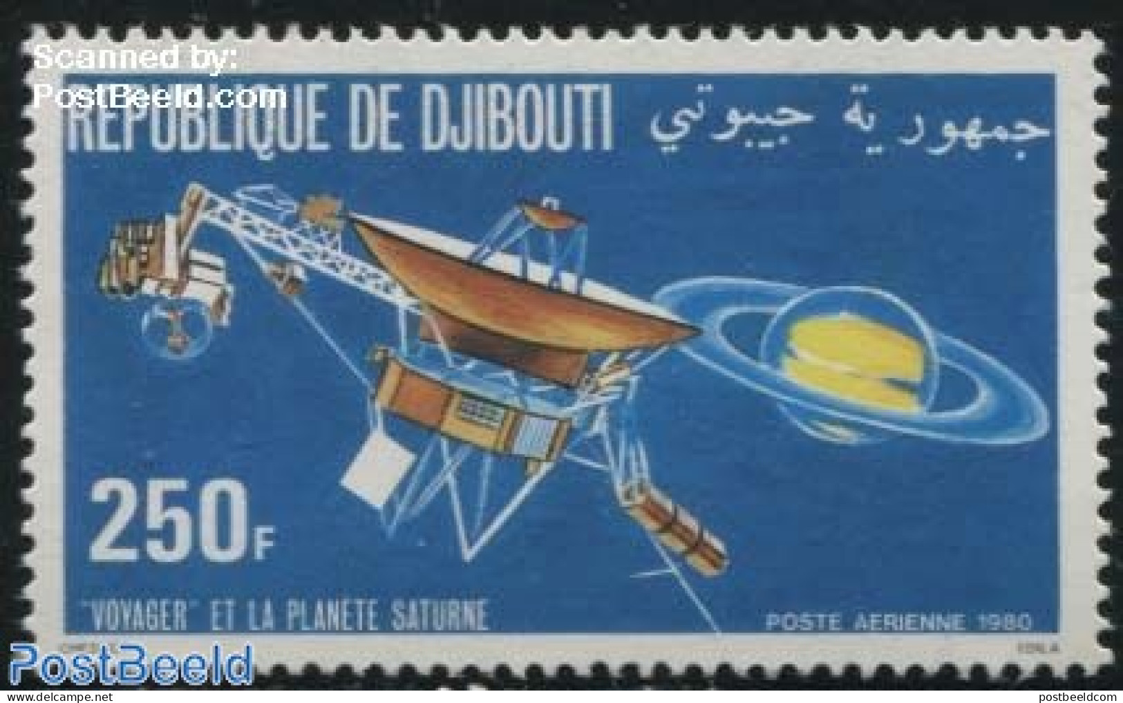 Djibouti 1980 Voyager 1, Saturn 1v, Mint NH, Science - Transport - Astronomy - Space Exploration - Astrologie