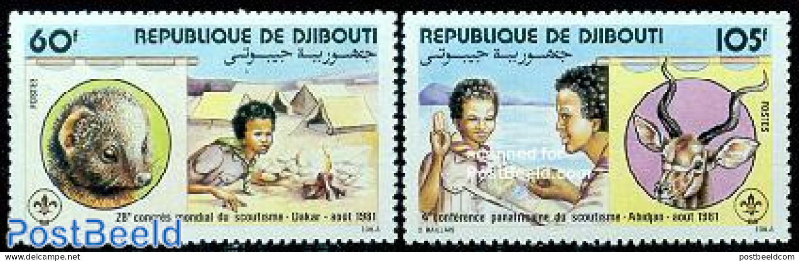 Djibouti 1981 Scouting Congress 2v, Mint NH, Nature - Sport - Animals (others & Mixed) - Scouting - Gibuti (1977-...)